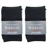 Happy Bavaria Damen Strumpfhose Thermo Unterwäsche Thermounterwäsche schwarz warme Thermostrumpfhose weich warm Fleece Baumwolle ski (1x, 40-42)
