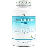 L-Glutathion mit 750 mg je Kapsel - Premium: Reduziertes & bioaktives Glutathion aus Fermentation - 60 Kapseln - Hochdosiert - Vegan - Laborgeprü