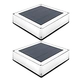 Solar Pfostenkappen 12x12cm, 2 Stück Zaunpfosten Licht wasserdichte Holzpfosten Gartenweg Lampe für Deck, Patio, Stufen - Außen Solarleuchten mit 2 Beleuchtungsfarben Einstellbare 3000K, 4000K, 6000