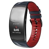 GQFDBS Armband Kompatibel mit Samsung Fit2 Pro Smart Watch, Weiches Silikon Verstellbare Fitness Ersatzbänder Wasserdichtes Sportarmband für Damen Herren - große Größe (B)