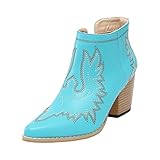 Dorical High Heels Stiefel Absatzstiefelette Stiefeletten Boots Blockabsatz Knöchelstiefel Winterstiefel Reitstiefelette Winterschuhe Bootsschuhe Sandaletten Biker B