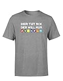 Brettspiel Der TUT nix der Will nur Murmeln Brettspiel und Sprüche Herren T-Shirt, Farbe: Grau, Größe: X-Larg