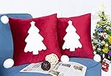 FANOROSTY 2er Set Weihnachtsdeko Kissenbezuge 45 x 45 cm dekorative dekokissen quadratische sofakissen Kuschelkissen kissenhülle Kissenbezüge für Wohnzimmer S