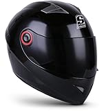 Soxon® ST-666 „Shiny Night“ · Integral-Helm · Full-Face Motorrad-Helm Roller-Helm Scooter-Helm Cruiser Sturz-Helm StreetFighter-Helm Sport Urban · ECE 22.05 Visier Schnellverschluss Tasche M (57-58cm)