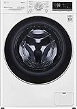 LG F4WV509S1E Waschmaschine mit Frontlader, 9 kg, 1360 U/min, künstliche Intelligenz AI DD, Turbo Wash, Dampf-Funktion, Bullauge aus gehärtetem Glas, WLAN mit Smart ThinQ