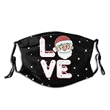 Universeller waschbarer Stoff für Outdoor-Sport, Mundmanschette mit niedlichem und lustigem Weihnachtsmann-Geschenk-Muster mit 5 Schichten austauschbarem Aktivk