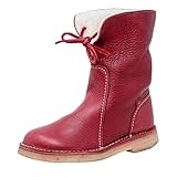 Huaya Winterstiefel Für Damen Frauen Knöchelschuhe Einfarbiges Kurzes Western-rodeo Schnüren Rutschfeste Schneeschuhe Wadenmitte Wasserdichte S