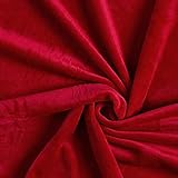 Fabulous Fabrics Samt rot, Uni, 150 cm breit – Samt zum Nähen von Jacken, Hosen und Kleidern – Meterware erhältlich ab 0,5