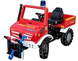 Rolly Toys rollyUnimog Feuerwehr Unimog mit Seilwinde rollyPowerwinch (ohne Schaltung, Tretfahrzeug für Kinder, Sitz verstellbar, Flüsterlaufreifen, Front-/Heckkupplung, Feuerwehrauto)