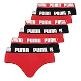 PUMA Herren Slips Briefs Unterhosen 100004633 6er Pack, Wäschegröße:XL, Artikel:-005 red/Black