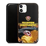 Holz Case kompatibel mit Apple iPhone 11 Walnuss Handyhülle Echtholz Hülle SG Dynamo Dresden Fanartikel SGD