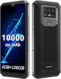 Smartphone Ohne Vertrag 10000mAh Akku,OUKITEL K15 Pro Handy Ohne Vertrag 6GB+128GB(256GB Erweiterbar)18W Schnellladung+Rückladung,Octa-core 6.52 Zoll Dual SIM Outdoor Handy NFC 2 Jahr Garantie,Schw
