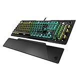 Roccat Vulcan Pro - Optische RGB Gaming Tastatur, AIMO LED Einzeltastenbeleuchtung, Titan Switch Optical, Aluminiumoberfläche, Multimedia-Tasten, Handballenauflage, schw