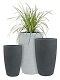 Pflanzwerk® Pflanzkübel Kunststoff Pipe Anthrazit 44cm Blumentopf *Frostbeständige Blumenkübel* *100% ÖKOLOGISCH* *2 Jahre GARANTIE* *Premium Pflanzenkübel Qualität*
