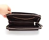 YEZINbei Herren Brieftasche Große Kapazität Business Herren Lange Brieftasche Leder Brieftasche Multi-Card Pocket Clutch (Color : Brown, Size : M)