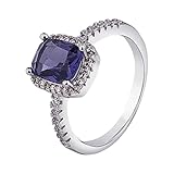 Platin Beschichtet Solitaire Ringe FüR Frauen, Verlobungsring Eheringe Verlobung Ring Quadratische Ring Verlobungsringe FüR Damen Mit Zirkonia Eheringe White Gold Plating Ex