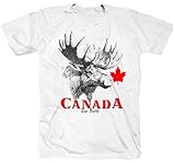 Kanada Elch Alaska Amerika Jäger Jagen Angeln Angler Yukon Gold Weiss T-Shirt Shirt 3XL XXXL