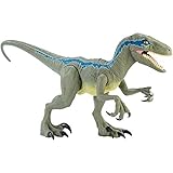 Jurassic World GCT93 - Riesendino Velociraptor Blue, (45 cm hoch, 106 cm lang), realistische Optik, bewegliche Arme & Beine, kann Mini-Actionfiguren verschlingen, Dinosaurier Spielzeug ab 4 J