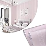 HIMAPETTR Moderne Streifen Vliestapete, Minimalistisch Selbstklebend Tapete, Esszimmer ​kinderzimmer Flur Schlafzimmer Wohnzimmer Dekoration(10 * 0.53m),Rosa,1p