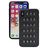Chanroy Kompatibel mit iPhone Xs Max (16,5 cm), Punk-Lederrock-Stil, coole Schutzhülle für Damen und Herren (Totenkopf-Nieten)