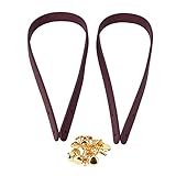 BCXXKJ 2 Stück Tasche Handschlaufe Spaltleder DIY Handgefertigte Handtaschenteile mit 8 Sets Hellgold Nietset(Rotwein)