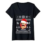 Damen Karl Marx Merry Christmarx Lustige Weihnachten T-Shirt mit V