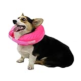 TT.WALK Aufblasbarer Hundekragen,Aufblasbares Halskrausen für Hunde,Schützender Aufblasbarer Kragen für Hunde und Katzen,Einstellbar Bequem Schutzkragen mit Klettverschluss,Mittel,Pink