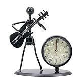Hancoc Crazy Hot Metal Handwerk Brass Band Iron Man Uhr Persönlichkeit Büro Ornamente (Color : Black)