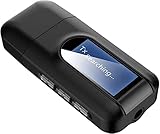 Geva Bluetooth Adapter,Bluetooth 5.0 Transmitter Empfänger Wireless Audio Adapter mit LCD Display Screen,USB Dongle, 3.5 AUX Jack, Unterstützt Windows 7/8/8.1/10 für PC, TV, Auto, Kopfhörer, Speak