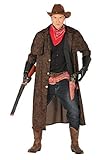 Herren Cowboy Mantel mit Halstuch Gr. L Staubmantel Bandana Kostüm Western Wilder Westen Old Shatterhand Wildw
