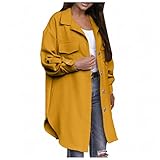 GFGHH Damen Jacke Bluse Taschen Freizeithemd Knöpfen Langarm Oversize Blusenshirt Mantel Lange Hemdjacke Holzfällerjacke Mode Boyfriend Jacken Slim Fit Langarmhend Hemdbluse Shirt Designer Blogg