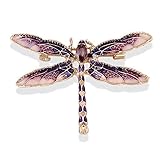 Vektenxi 1X Brosche Libelle Lila Revers Pin Emaille Pin Brosche Schmuck Corsage Button Kleid Schal Schal Clip Bag Ornament Durab