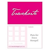 Premium Neutrale Bonuskarten 25 Stk. mit 10 Stempelfeldern Pink. Treuekarten passend für Gastronomie Restaurant Weinhandel Friseur Nagelstudio Wellness Prax