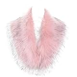 soul young Damen Fellkragen Pelzkragen Kunstfell Kunstpelz Winter Schal Wärm Fuchspelz Kragen EINWEG Verpackung(80cm,Rosa mit Tipps)
