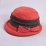 Hut Alltagsaccessoires Wide Brim Hat Frau Wollmütze Freizeit Haarig Wild (Rot M),snug