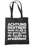 clothinx Einkaufstasche Achtung Rentner ! Schw