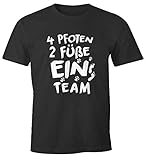 MoonWorks® Herren T-Shirt 4 Pfoten 2 Füße EIN Team lustiges Hunde Motiv Gassi Shirt anthrazit L