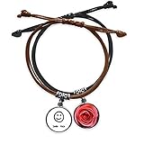 Smile White Cute Chat Face Pattern Armband Seil Handkette Leder Rose Armb