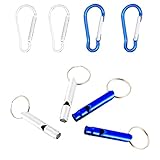 haihaz,4 pcs Signalpfeife Trainerpfeife mit Schlüsselband,Notfallpfeifen mit Schlüsselanhänger,Berg Überleben Notfall Mini Pfeife,mit Nicht verschließbaren Karabiner-Haken,für Camping,