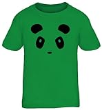 Shirtstreet24, Panda FACE, Panda Gesicht Kids Kinder Fun T-Shirt, Größe: 110/116,Kelly G