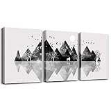 3 Stück Abstrakte Geometrie Leinwand Bilder für Wohnzimmer Badezimmer Landschaftsmalerei Wanddekoration für Schlafzimmer Esszimmer Büroküche, Erste Einweihungsgeschenke für Neues Z