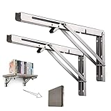 Klappkonsole Schwerlast 50cm,2 Stück Edelstahl Klappkonsolen tisch Klappregalhalterungen für Bänke und Regale,Klappträger Regalkonsole Regalträger,Tragkraft: 227kg