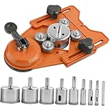 MERIGLARE Lochsäge Bohrer Elektrowerkzeuge,Bohrführungslehren-Lokator,mit Lochsägenführungslehrenbefestigung,Diamantbohrer-Set für Fliesenglaskeramik - 11 Stück
