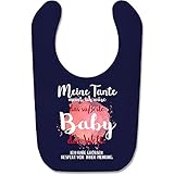 Shirtracer Statement Sprüche Baby - Meine Tante meint, ich wäre das süßeste Baby der Welt - weiß - Unisize - Navy Blau - Statement - BZ12 - Baby Lätzchen Baumw