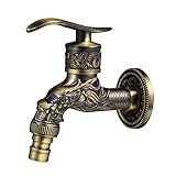 TOPBATHY Vintage Wasserhahn 1/2 Zoll Wand Wasserhahn Zinklegierung Waschmaschine Wasserhahn für zu Hause Küche Bad Outdoor G