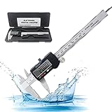 Messschieber Digital, Edelstahl Material Schieblehre Messwerkzeuge ,150mm Spritzwasserdicht Staubdicht Schieblehre Digital mit LCD Display, IP54 Wasserdichte für Innen, Außen&Stufen messung