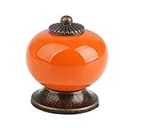 Sungpunet Knauf für Schubladen, Schrank, Tür, rund, Vintage-Retro-Stil, Orang