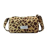 MOSSTYUS Damen Mädchen Crossbody Zylinder Geldbörse Leichte Sling Messenger Bag für Schule Reisen Verstellbarer Riemen, braun, Einheitsgröß