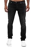 MERISH Jeans Herren Slim Fit Jeanshose Stretch Designer Hose Denim 502 (34-32, 502-3 Schwarz)