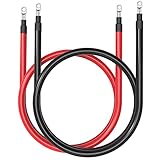 2 Stück Wagen Batteriekabel,Batteriekabel KupferkabelWagen Kabel,Batteriekabel mit Flachsicherungshalter,KFZ Kabel für bspw. Versorgungsbatterien und Traktionsbatterien 5AWG 16mm² 50cm (2 Stück-B)